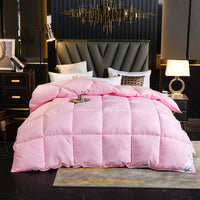 HKM-018067 Feather Silk Cotton Goose Down Quilt - Thickened Winter Bedding Options