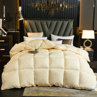 HKM-018067 Feather Silk Cotton Goose Down Quilt - Thickened Winter Bedding Options