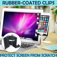 HKM-018131 Computer Screen Side Mobile Phone Holder - Fits Displays Up to 25mm Edge Thickness, ABS Material