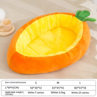 HKM-018195 Carrot-Shaped Pet Bed for Cats and Dogs, Soft Crystal Velvet with PP Cotton Filling