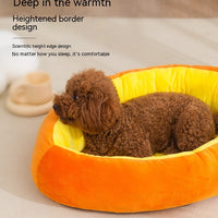 HKM-018195 Carrot-Shaped Pet Bed for Cats and Dogs, Soft Crystal Velvet with PP Cotton Filling