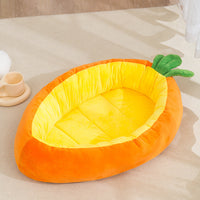 HKM-018195 Carrot-Shaped Pet Bed for Cats and Dogs, Soft Crystal Velvet with PP Cotton Filling