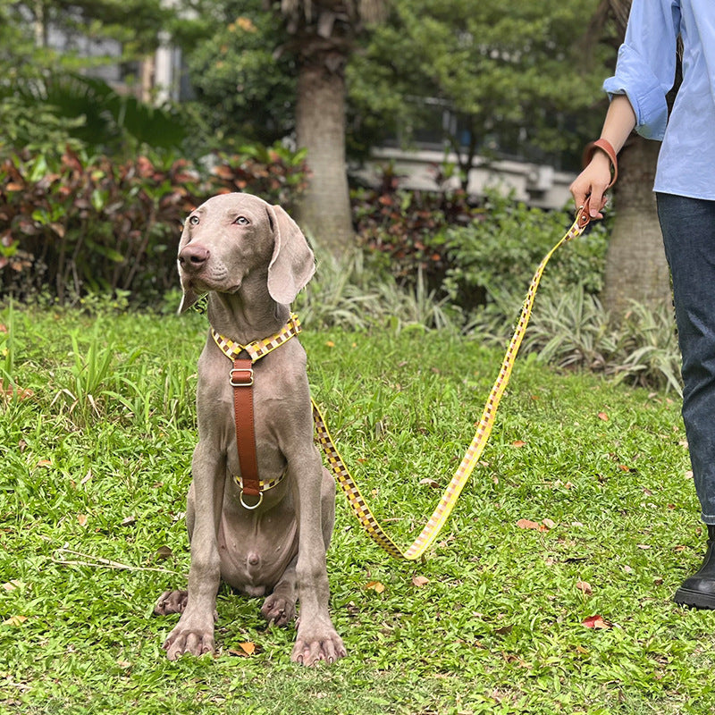 HKM-018259 I-shaped Pet Chest Harness with Matching Leash and Collars in Various Colors