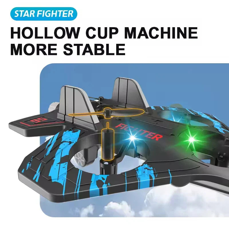 HKM-018323 Six-Channel Foam Remote-Controlled Aircraft with One-Button Return Function and LED Lights for Ages 14 and Up