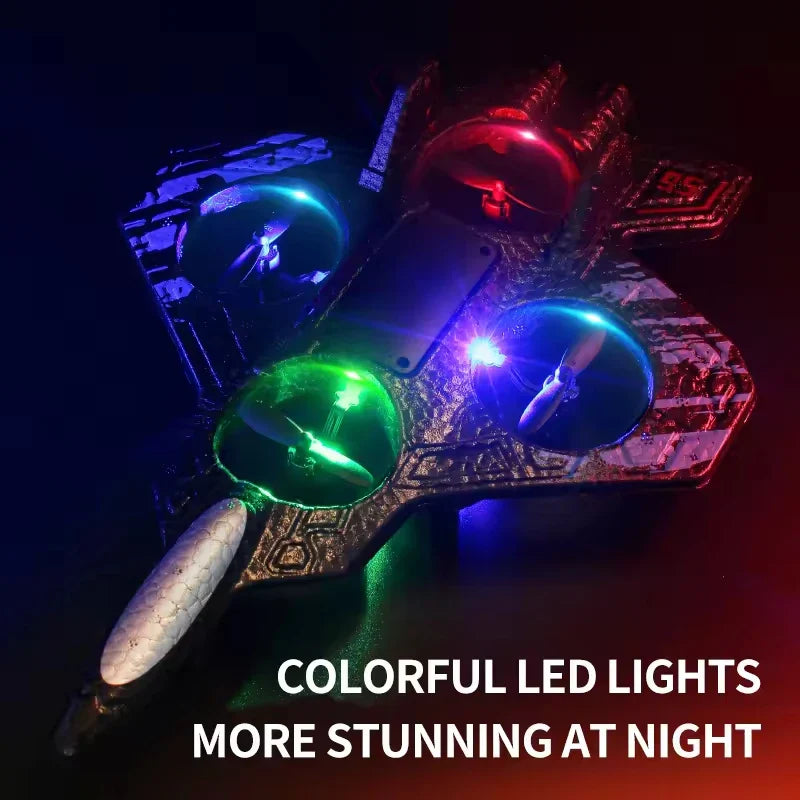 HKM-018323 Six-Channel Foam Remote-Controlled Aircraft with One-Button Return Function and LED Lights for Ages 14 and Up