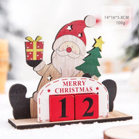 HKM-018515 Christmas Wooden Calendar Scene Decoration Toy - Single Pack