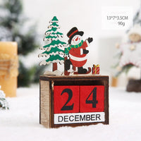 HKM-018515 Christmas Wooden Calendar Scene Decoration Toy - Single Pack