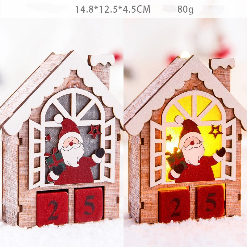 HKM-018515 Christmas Wooden Calendar Scene Decoration Toy - Single Pack