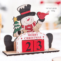 HKM-018515 Christmas Wooden Calendar Scene Decoration Toy - Single Pack