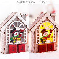 HKM-018515 Christmas Wooden Calendar Scene Decoration Toy - Single Pack