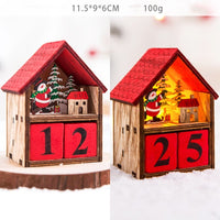 HKM-018515 Christmas Wooden Calendar Scene Decoration Toy - Single Pack