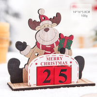 HKM-018515 Christmas Wooden Calendar Scene Decoration Toy - Single Pack