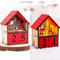 HKM-018515 Christmas Wooden Calendar Scene Decoration Toy - Single Pack