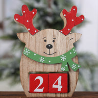 HKM-018515 Christmas Wooden Calendar Scene Decoration Toy - Single Pack