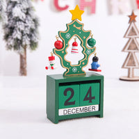 HKM-018515 Christmas Wooden Calendar Scene Decoration Toy - Single Pack