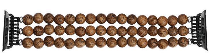 HKM-018579 Wood Agate Strap Compatible with All iWatch Series - Natural Alloy Logs, Lightweight 30g