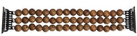 HKM-018579 Wood Agate Strap Compatible with All iWatch Series - Natural Alloy Logs, Lightweight 30g