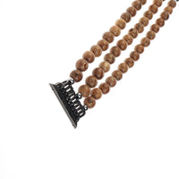 HKM-018579 Wood Agate Strap Compatible with All iWatch Series - Natural Alloy Logs, Lightweight 30g