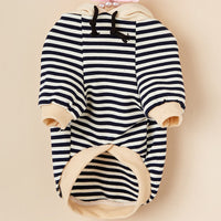 HKM-018643 Pet Striped Hooded Sweater for Dogs - Cozy Polyester Two-Legged Apparel