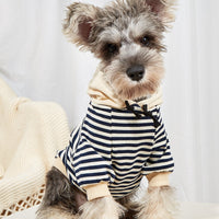 HKM-018643 Pet Striped Hooded Sweater for Dogs - Cozy Polyester Two-Legged Apparel