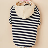 HKM-018643 Pet Striped Hooded Sweater for Dogs - Cozy Polyester Two-Legged Apparel