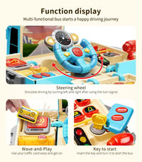HKM-018707 Driving Simulation School Bus Toy for Pretend Play – Ages 5 to 13, Plastic Model