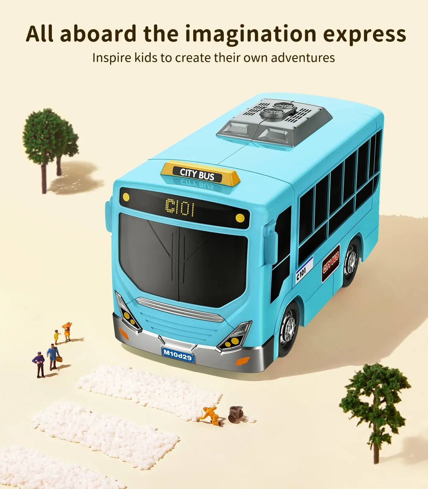 Driving Simulation School Bus Toy for Pretend Play – Ages 5 to 13, Plastic Model