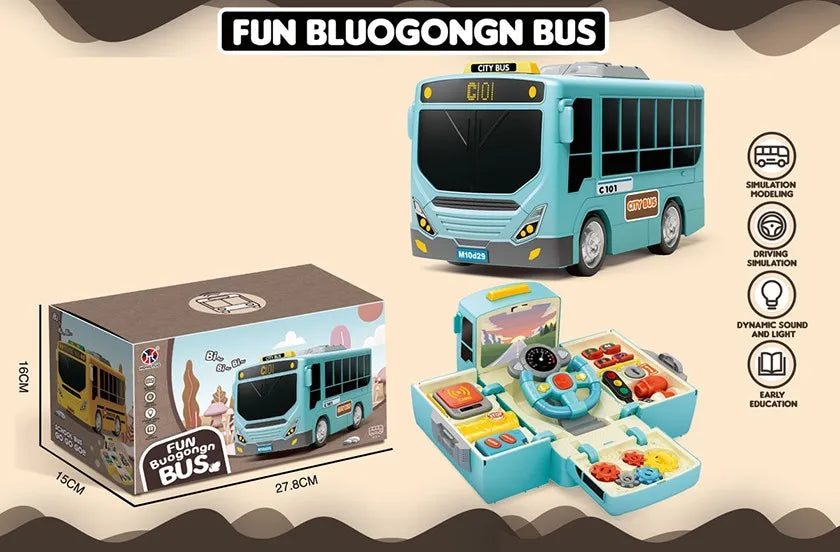 Driving Simulation School Bus Toy for Pretend Play – Ages 5 to 13, Plastic Model