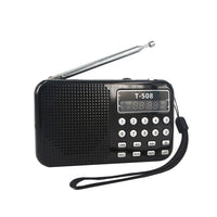 HKM-018771 Mini Portable Dual Band Stereo FM Radio Speaker with LED Display, USB and Micro SD Support for Tablets and MP3 Devices