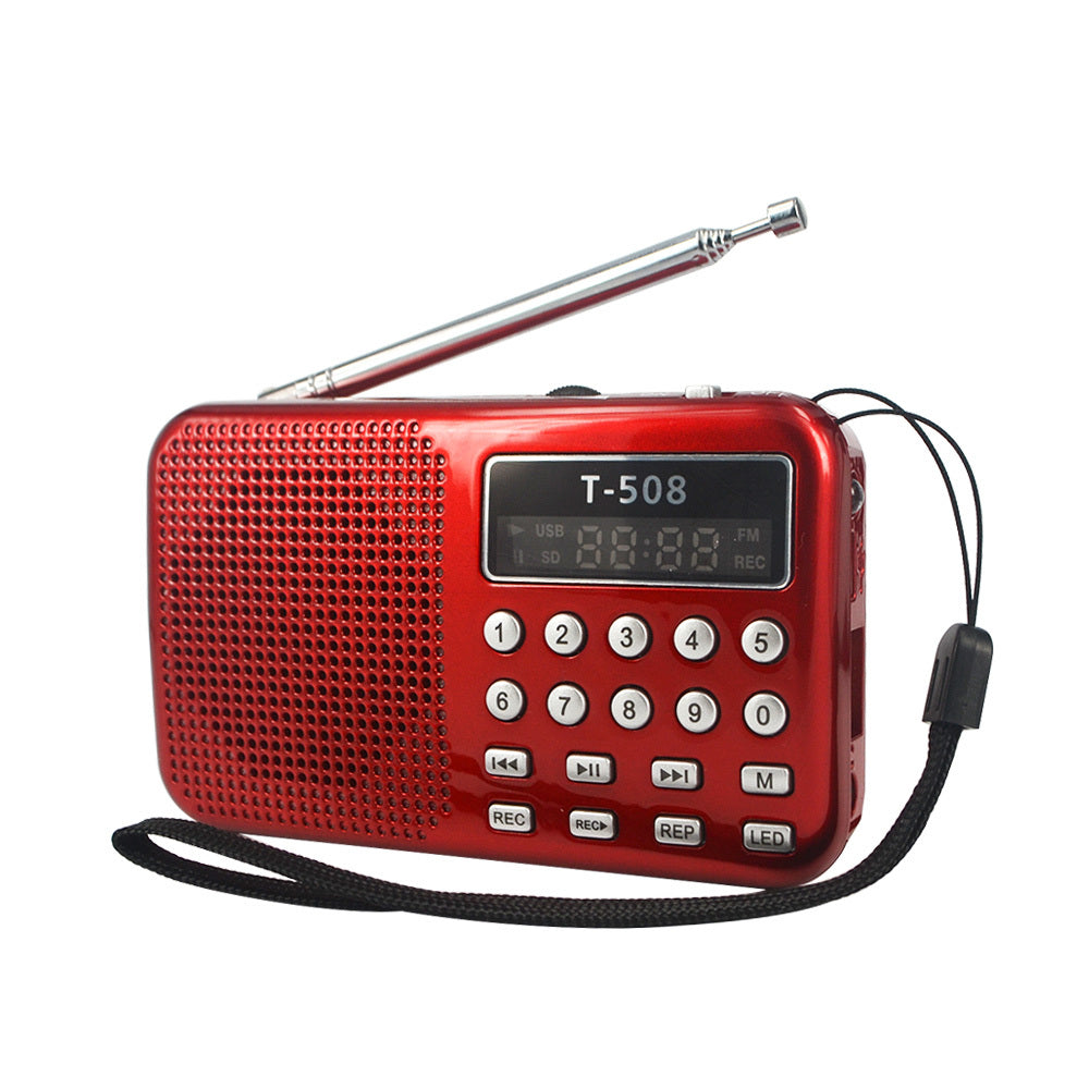 HKM-018771 Mini Portable Dual Band Stereo FM Radio Speaker with LED Display, USB and Micro SD Support for Tablets and MP3 Devices