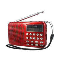 HKM-018771 Mini Portable Dual Band Stereo FM Radio Speaker with LED Display, USB and Micro SD Support for Tablets and MP3 Devices