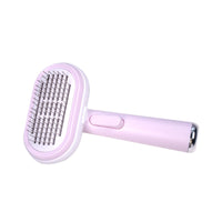 HKM-018835 Pet Hair Removal Steel Needle Comb and Bath Brush - Blue or Pink