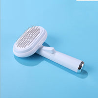 HKM-018835 Pet Hair Removal Steel Needle Comb and Bath Brush - Blue or Pink