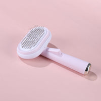HKM-018835 Pet Hair Removal Steel Needle Comb and Bath Brush - Blue or Pink