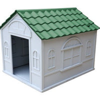 HKM-018835 Rainproof Outdoor Kennel for Medium and Large Dogs - Stylish Plastic Design in Blue, Red, or Green