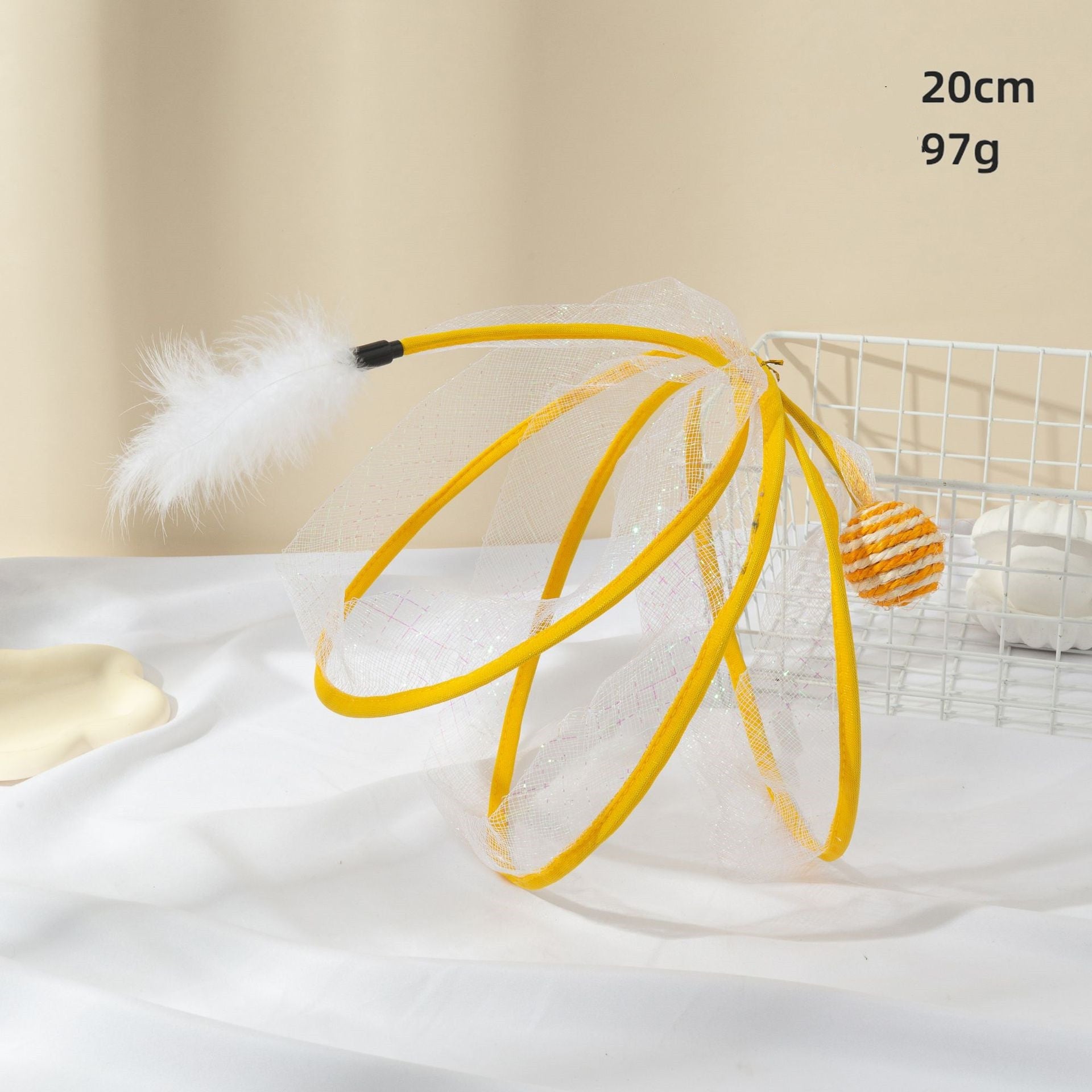 HKM-018899 Cat Tunnel with Feather Mouse - Durable, Transformable Playset for Cats - Set of 1