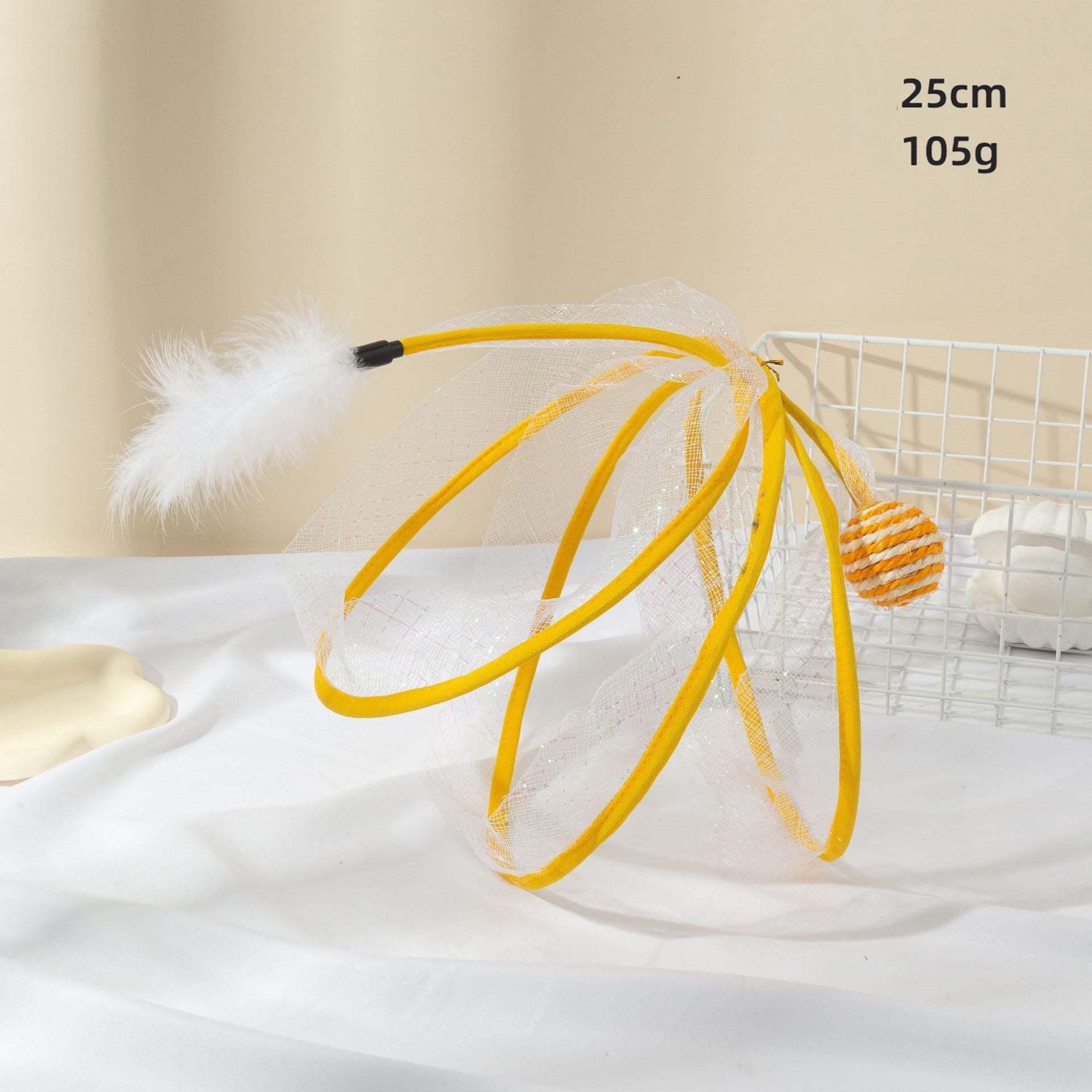 HKM-018899 Cat Tunnel with Feather Mouse - Durable, Transformable Playset for Cats - Set of 1