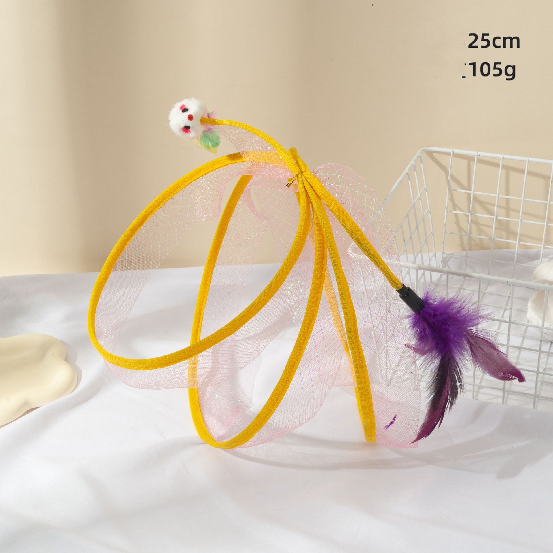 HKM-018899 Cat Tunnel with Feather Mouse - Durable, Transformable Playset for Cats - Set of 1