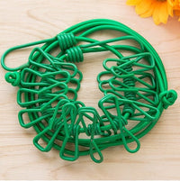 HKM-018899 Compact Outdoor Travel Clothesline - 185.2cm with Durable Clips (1.8 x 5.5cm)