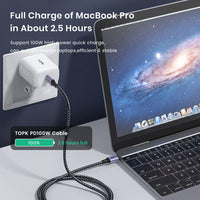 HKM-018963 PD100W Type-C Fast Charging Data Cable - Male to Male, 1m Length, Compatible with Type-C Devices