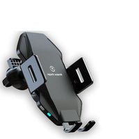 HKM-019283 Touch-Sensitive Wireless Charger for Car with Suction Cup Mount – Matte Black and Space Gray Options