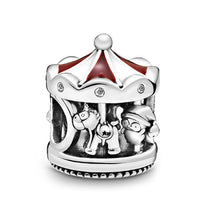 HKM-019347 Christmas Themed 925 Sterling Silver Beaded Bracelet with Santa Claus, Winnie the Pooh, Eeyore, and More