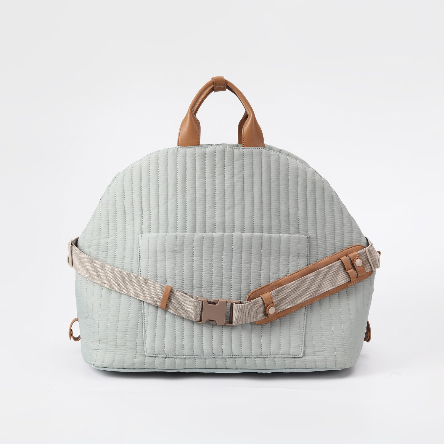 HKM-019347 Spacious Soft-Sided Pet Carrier Bag with Stripes in Gray Green, Pink, or Beige