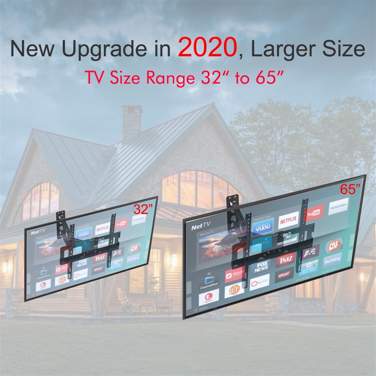 HKM-019411 32-65 Inch TV Wall Mount Bracket with Adjustable Tilt, Load Capacity 35kg, Space-Saving Design