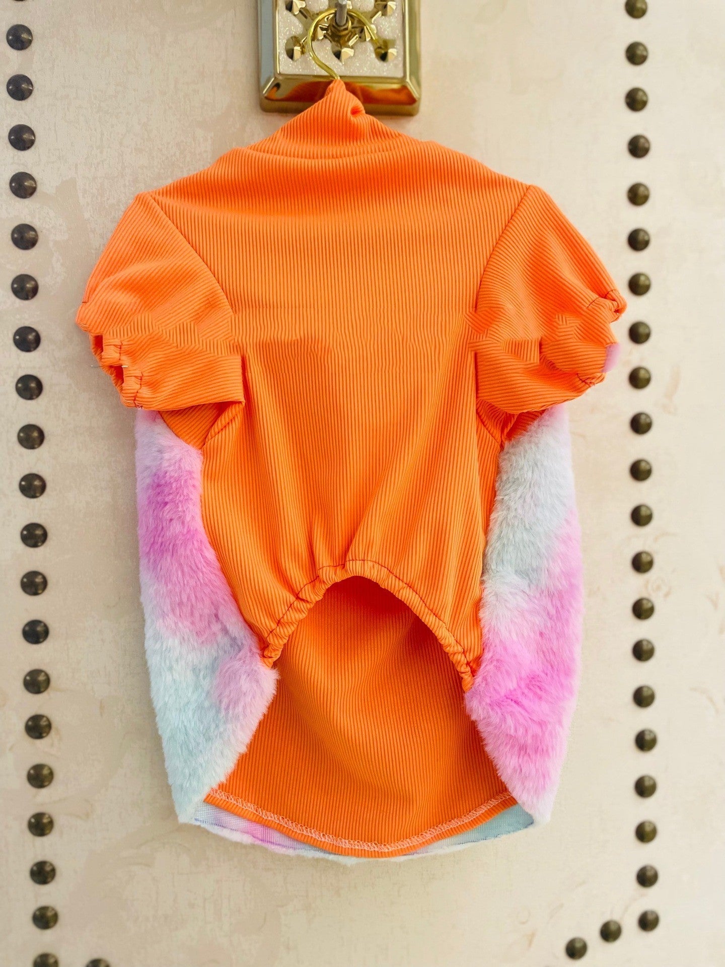 HKM-019475 Warm Thickened Velvet Dog Winter Clothing in Orange - Available Sizes XS to XXL