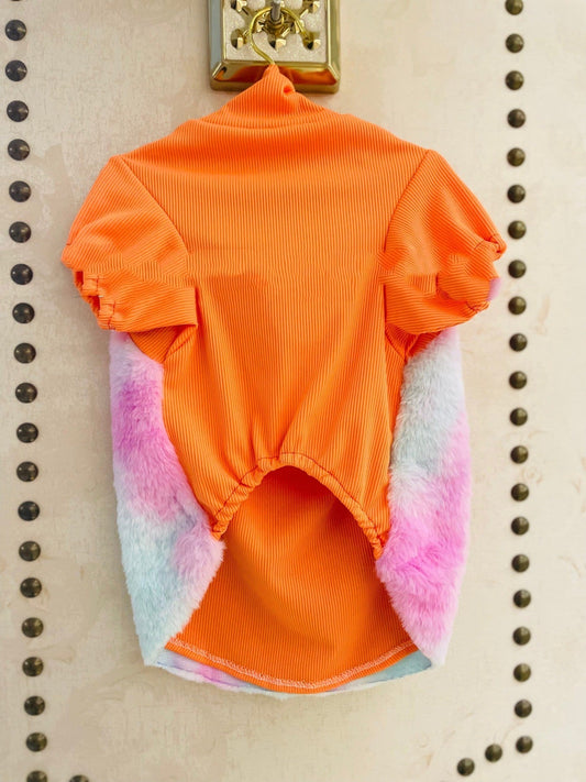 HKM-019475 Warm Thickened Velvet Dog Winter Clothing in Orange - Available Sizes XS to XXL