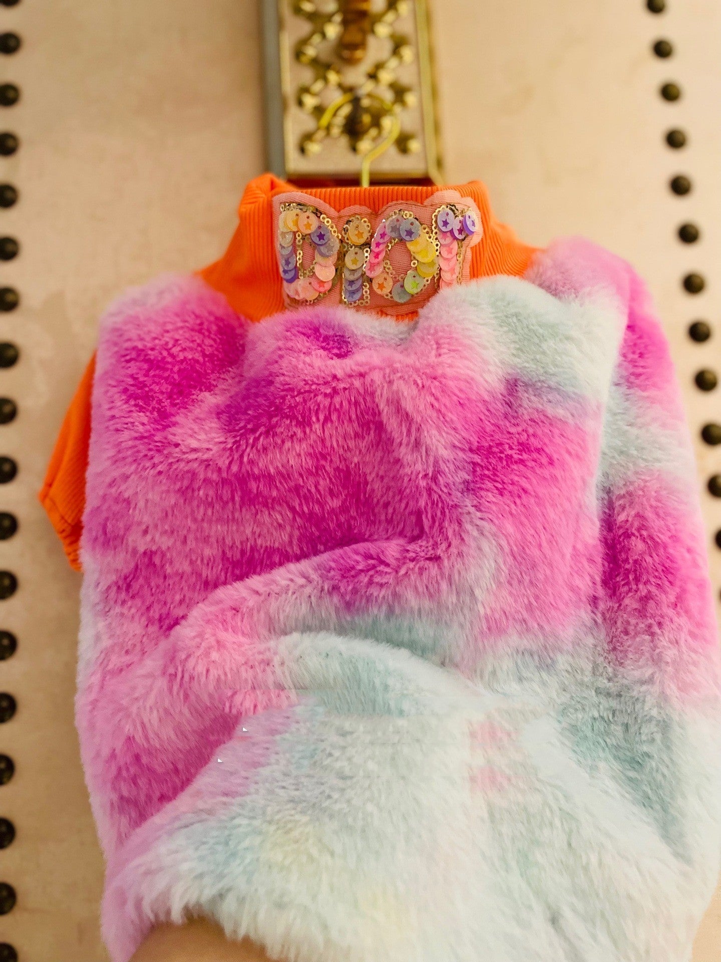 HKM-019475 Warm Thickened Velvet Dog Winter Clothing in Orange - Available Sizes XS to XXL