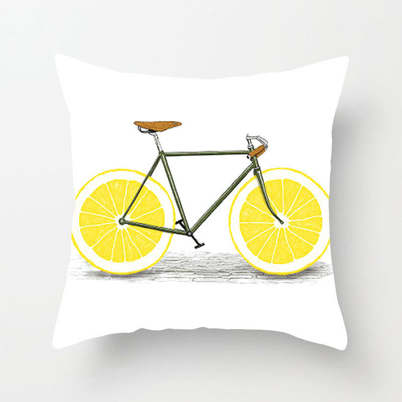 HKM-019603 Modern Yellow Daisy Floral Cushion Cover - Nordic Peach Skin Velvet Pillow Case 45x45cm