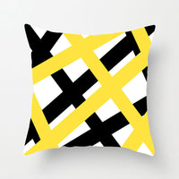 HKM-019603 Modern Yellow Daisy Floral Cushion Cover - Nordic Peach Skin Velvet Pillow Case 45x45cm