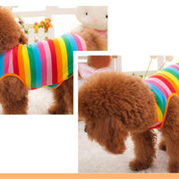 HKM-019667 Colorful Summer Rainbow Vest for Pets - Casual Polyester Cotton Apparel in XS to XL Sizes